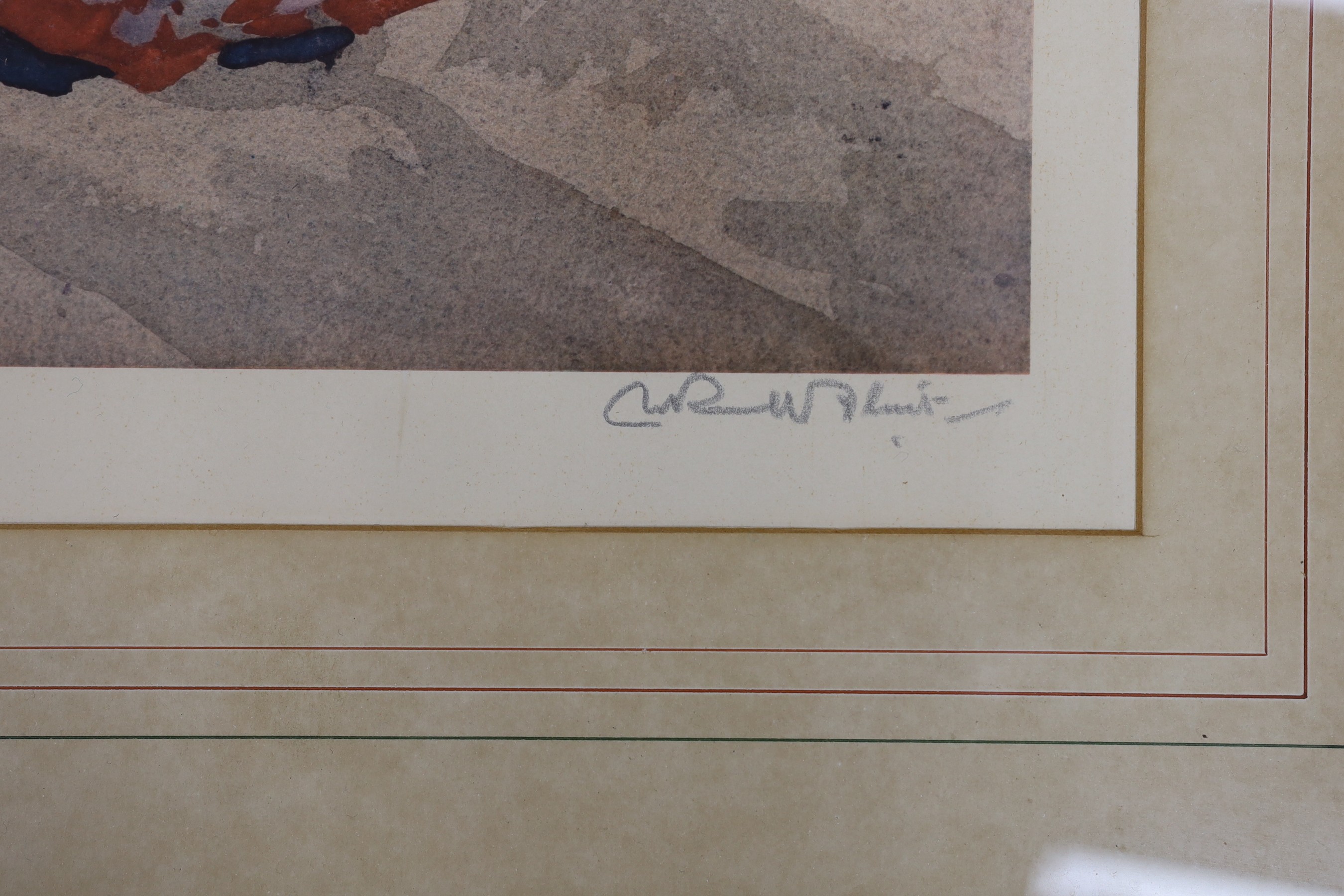 Sir William Russell Flint, colour print, 'Gitanas at La Galera', signed in pencil, 68 x 50cm